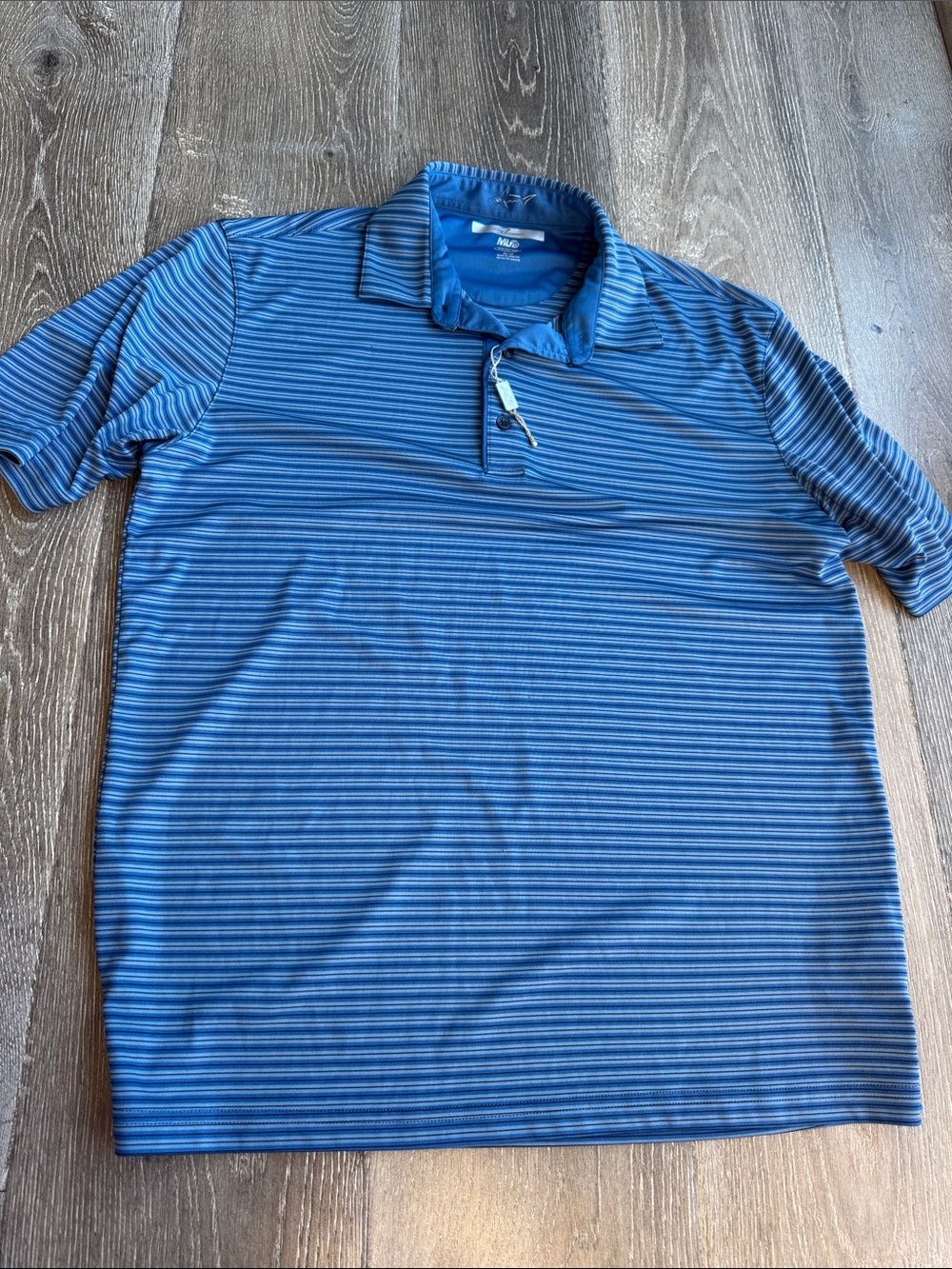 Greg Norman Collection Men’s Blue Striped Polo Shirt 0634
